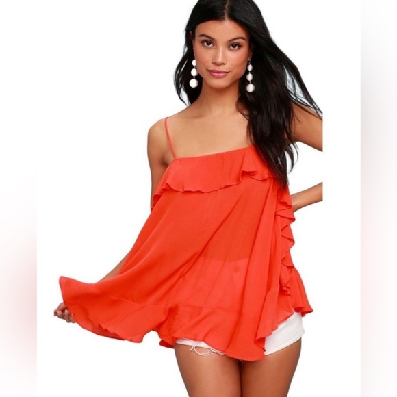 Free People Cascades Ruffle Camisole size small - Picture 3 of 7